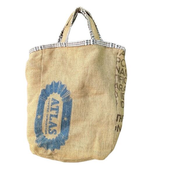 Codech up-cycled tote bag burlap lined coffee sack. - Picture 2 of 8
